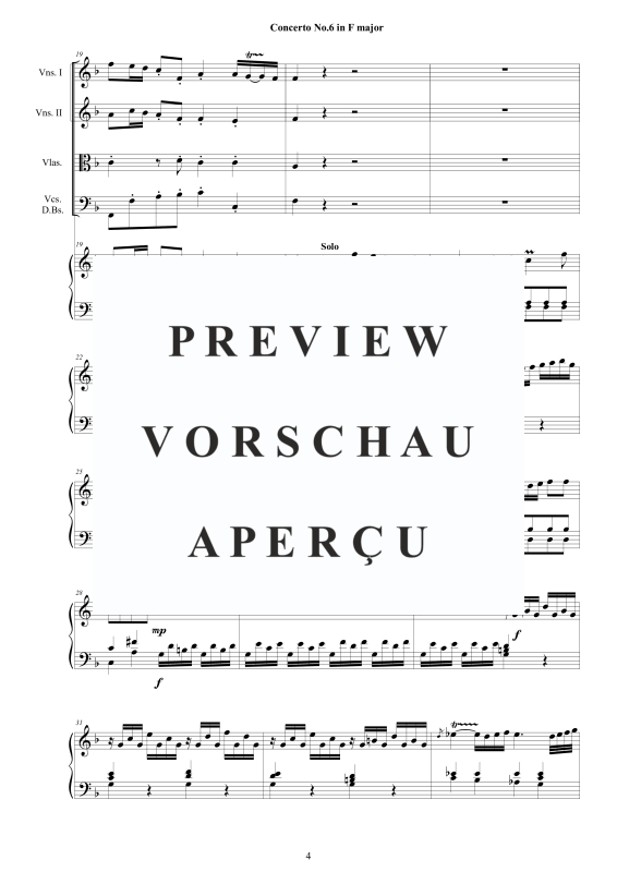 Produktgalerie: Seite 5 von 11 Cembalo Konzert Nr. 6 in F-Dur, , Cembalo und Streichorchester