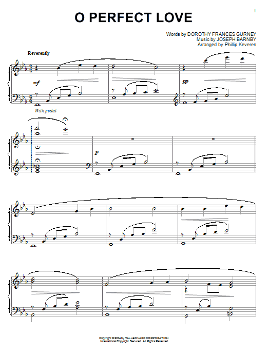 Product gallery: Page 1 of 1 O Perfect Love (arr. Phillip Keveren), Joseph Barnby