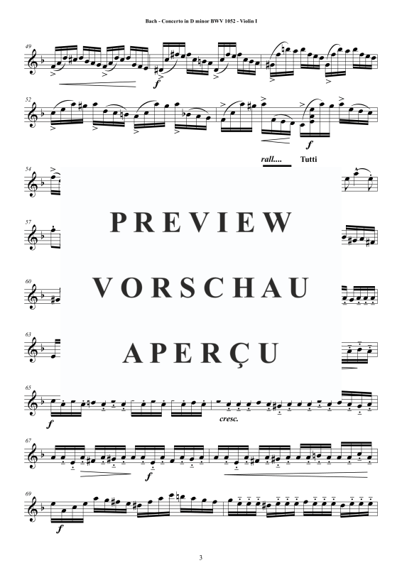 Product gallery: Page 4 of 11 Concerto in D-Moll BWV 1052, , String Quartet - Individual Parts