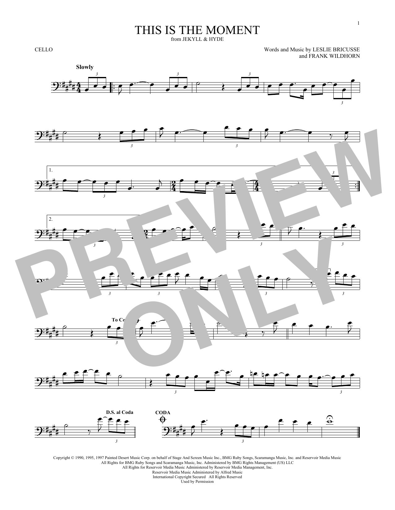 Produktgalerie: Seite 1 von 1 This Is The Moment, Frank Wildhorn, Violoncello