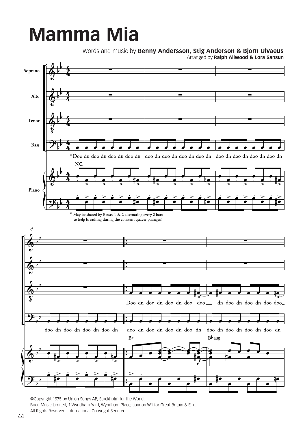 Produktbild zu: Mamma Mia (arr. Ralph Allwood & Lora Sansun)