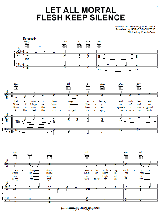 Product gallery: Page 1 of 1 Let All Mortal Flesh Keep Silence, 17th Century French Carol