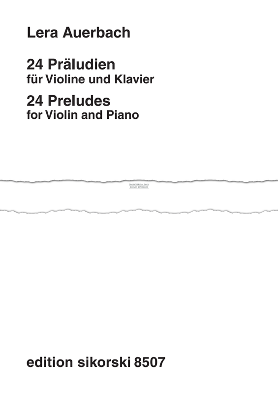 Produktgalerie: Seite 1 von 1 24 Präludien, Lera Auerbach, Klavier, Violine