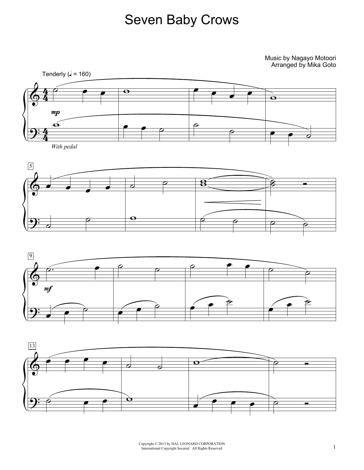 Produktbild zu: Seven Baby Crows (arr. Mika Goto)