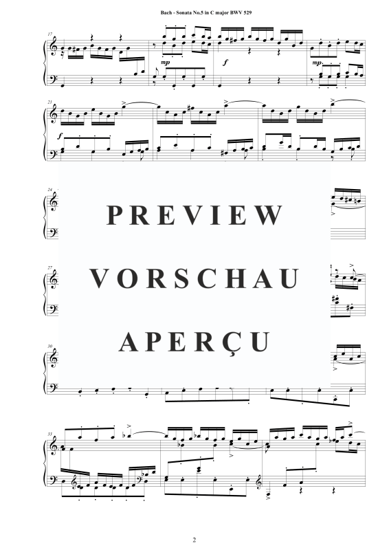 Product gallery: Page 3 of 11 Sonata No.5 in C-Durr BWV 529, , Harpsichord/Solo Piano