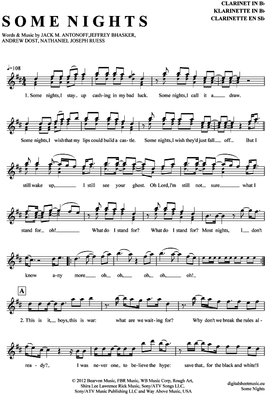 Product gallery: Page 1 of 5 Some nights , Fun, Clarinet in B-flat