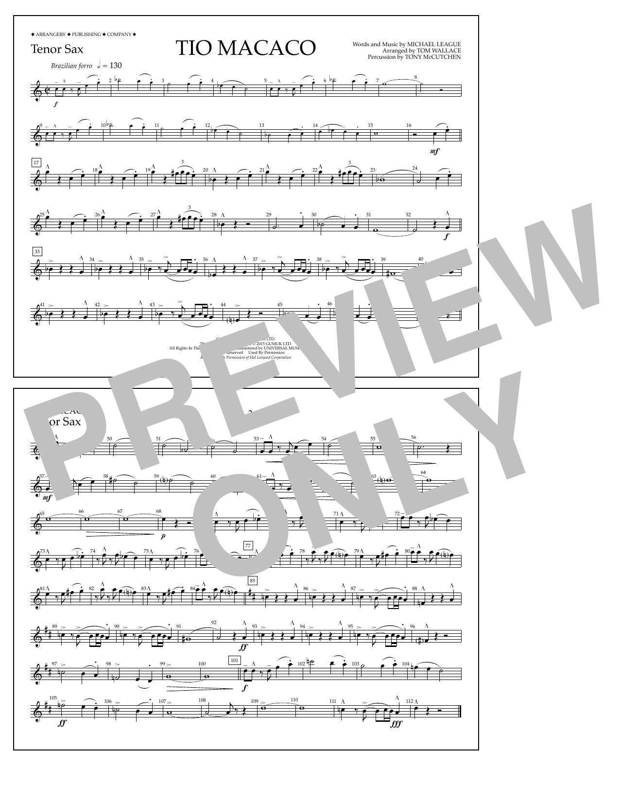 Produktgalerie: Seite 1 von 1 Tio Macaco - Tenor Sax, Tom Wallace, Ensemble