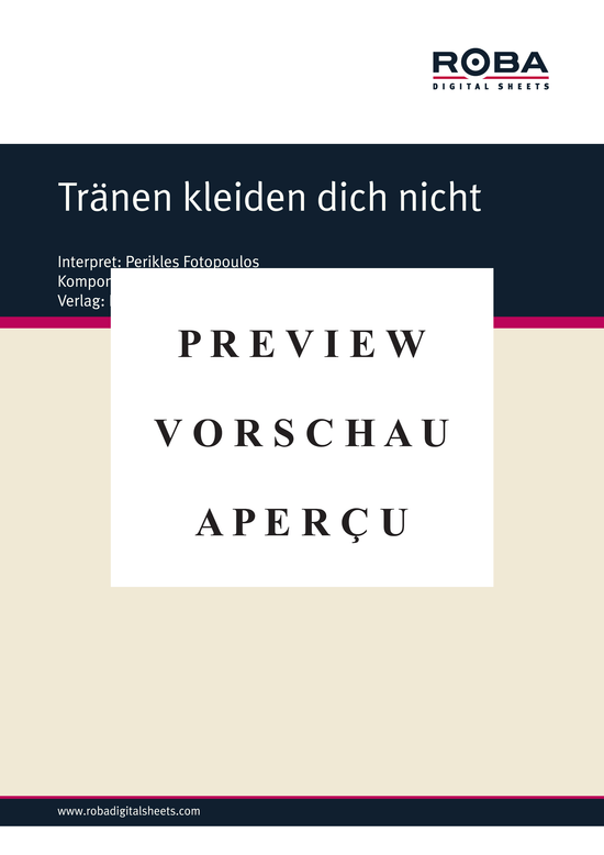 Product gallery: Page 2 of 3 Tränen kleiden dich nicht , Fotopoulos. Perikles, Piano and Voice