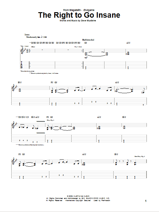 Produktgalerie: Seite 1 von 1 The Right To Go Insane, Megadeth, Gitarre