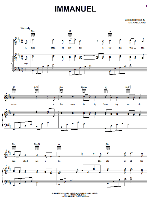 Product gallery: Page 1 of 1 Immanuel, Michael Card