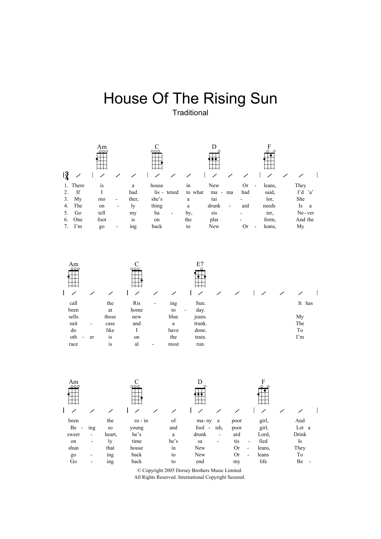 Product gallery: Page 1 of 1 House Of The Rising Sun, Traditional