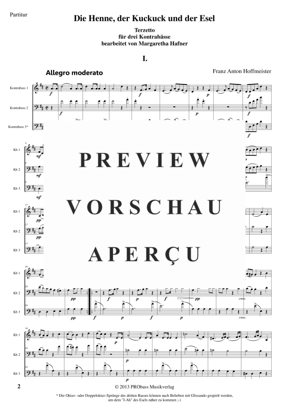 gallery: Die Henne, der Kuckuck und der Esel, , Terzetto For Three Double Basses