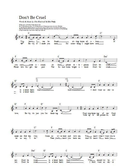 Produktgalerie: Seite 1 von 1 Don't Be Cruel (To A Heart That's True), Elvis Presley, Melodieinstrument