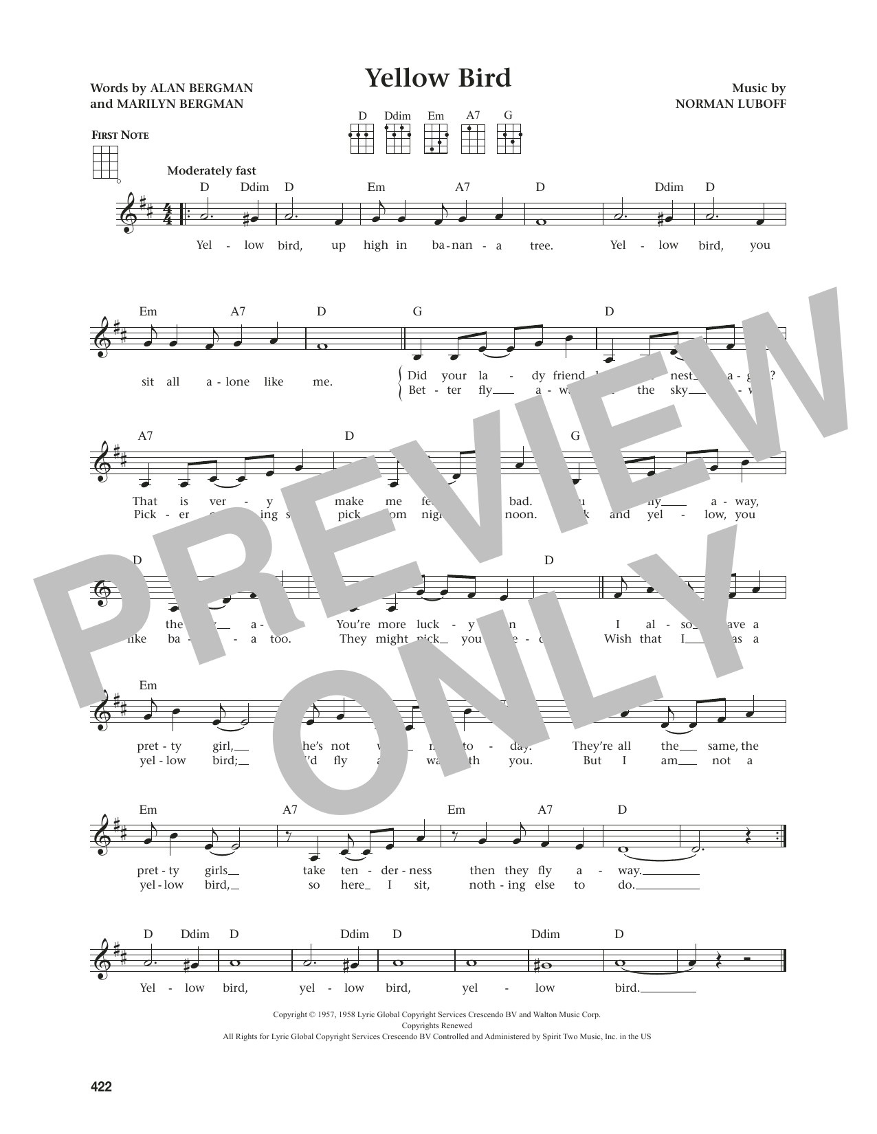 Product gallery: Page 1 of 1 Yellow Bird (from The Daily Ukulele) (arr. Jim Beloff), Arthur Lyman Group