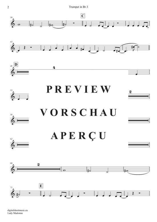 Produktgalerie: Seite 15 von 20 Lady Madonna , Beatles, The, (Trompeten Trio + Klavier)