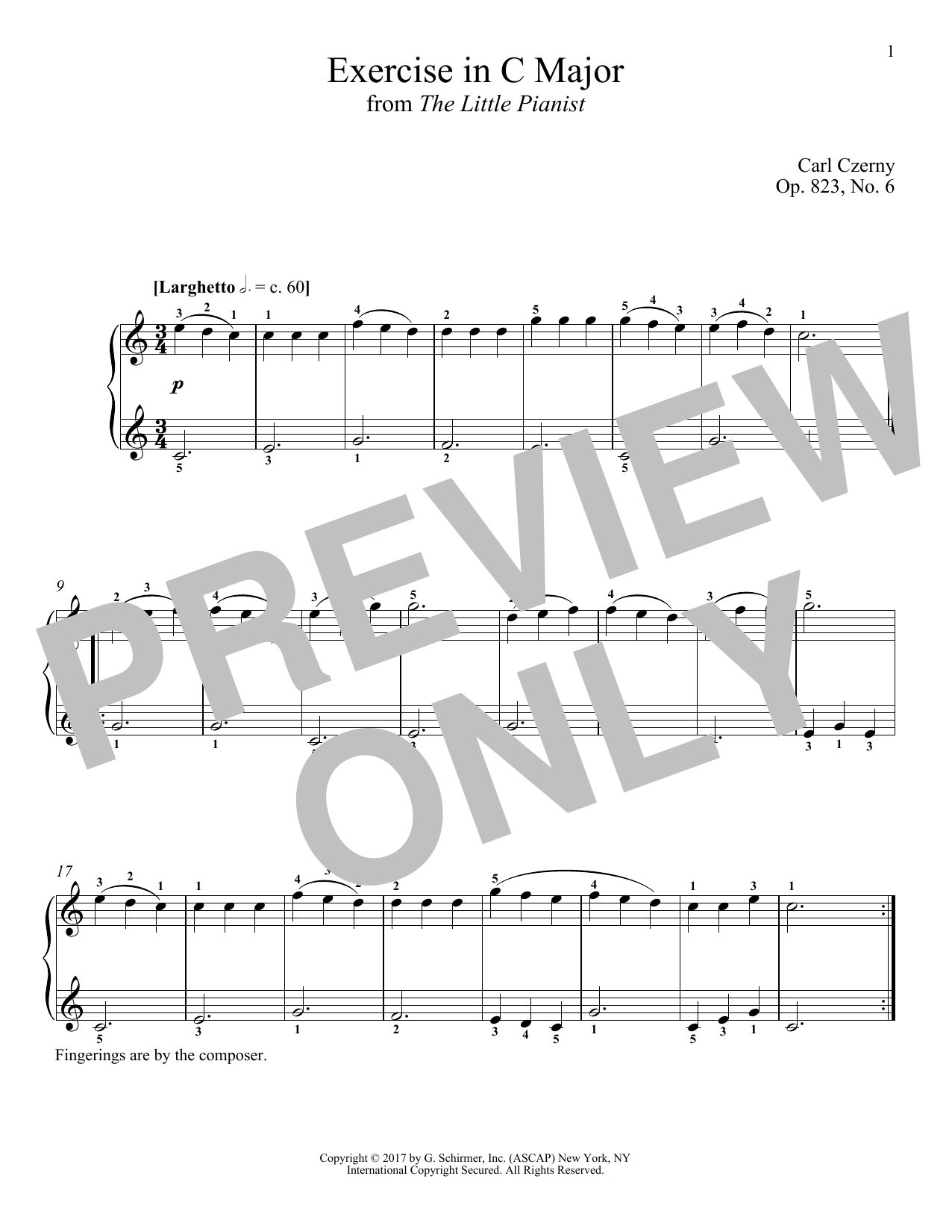 Product gallery: Page 1 of 1 Exercise in C Major, Op. 823, No. 6, Carl Czerny