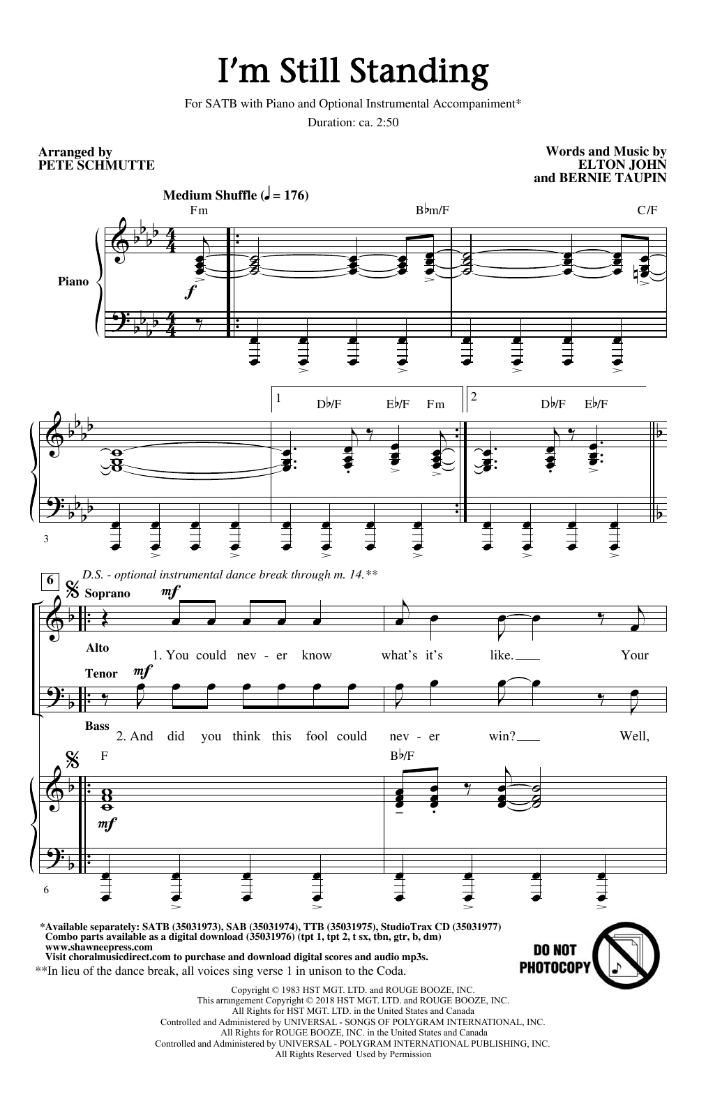 Produktbild zu: I'm Still Standing (arr. Pete Schmutte)