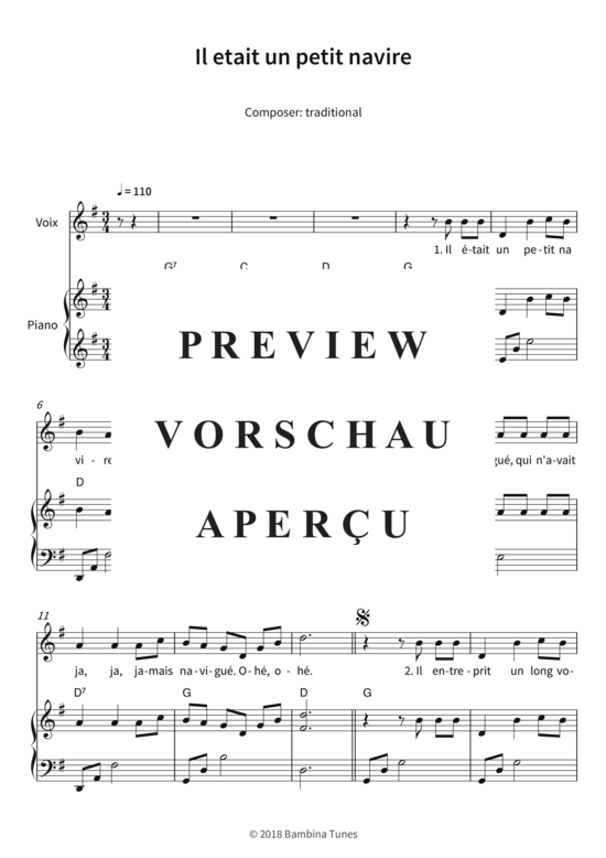 Produktgalerie: Seite 4 von 6 Il etait un petit navire, , (Gesang + Klavier)