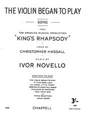 cover: The Violin Began To Play (from 'King's Rhapsody'), Ivor Novello, Gesang, Klavier