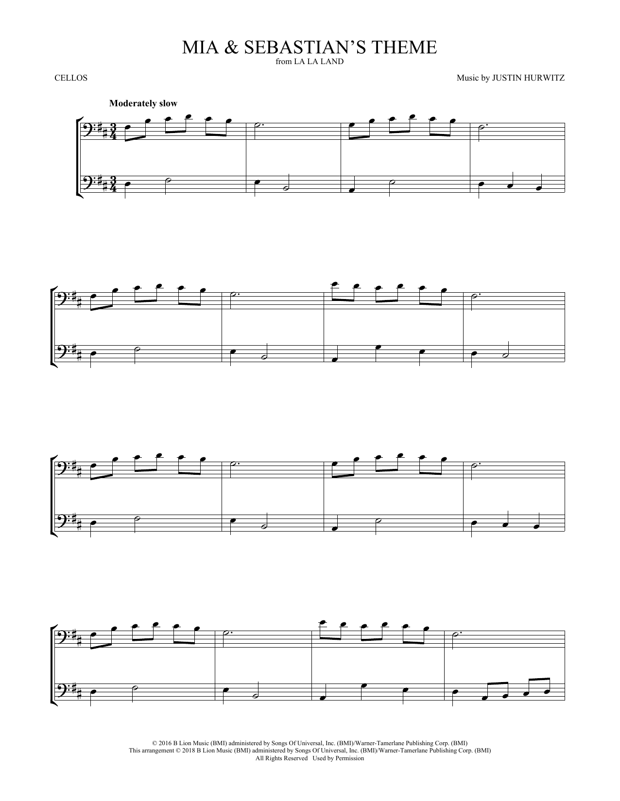 Produktgalerie: Seite 1 von 1 Mia & Sebastian's Theme (from La La Land), Justin Hurwitz, Violoncello