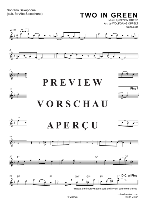 Product gallery: Page 6 of 6 Mini Boogies - Two In Green , Grenz, Benny, (Saxophone duet A/S B)