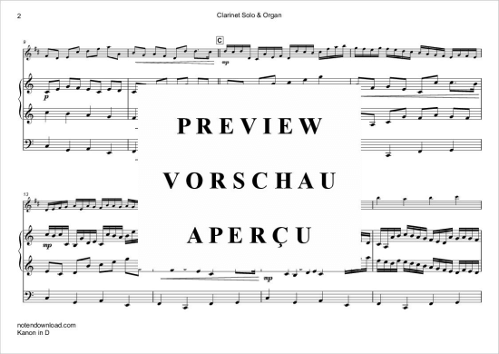 Product gallery: Page 3 of 7 Kanon in D , Leonard Cohen, (clarinet in Bb + organ)