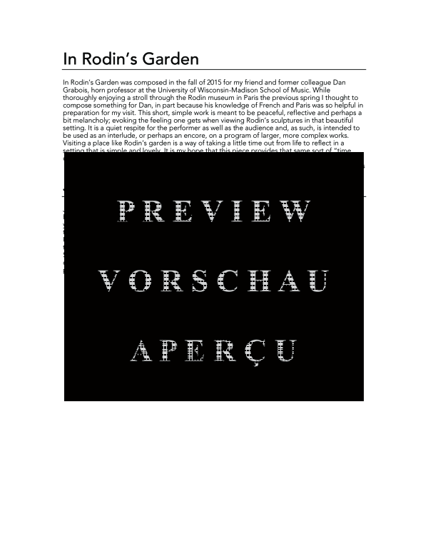Produktgalerie: Seite 4 von 9 In Rodin´s Garden, , (Horn in F und Klavier)