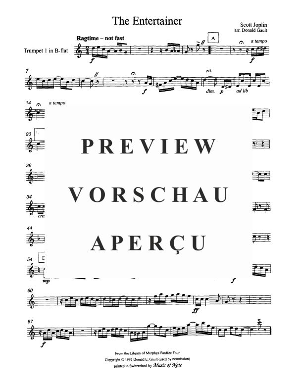 Produktgalerie: Seite 6 von 10 The Entertainer, , Blechbläser Quartett
