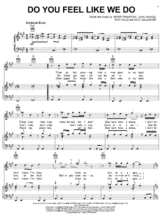 Produktgalerie: Seite 1 von 1 Do You Feel Like We Do, Peter Frampton, Gesang, Gitarre, Klavier