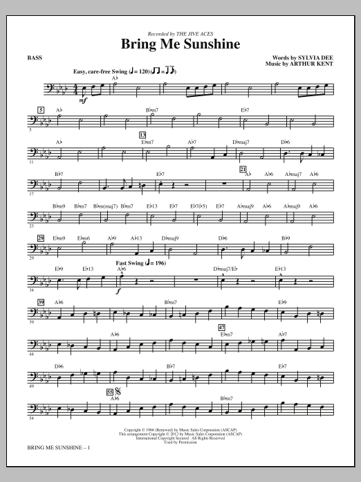 Produktgalerie: Seite 1 von 1 Bring Me Sunshine - Bass, Kirby Shaw, Chor