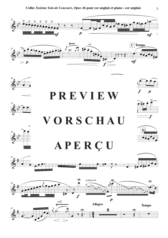 Produktgalerie: Seite 18 von 21 Sixième Solo de Concours, opus 46 , , (Englischhorn + Klavier)