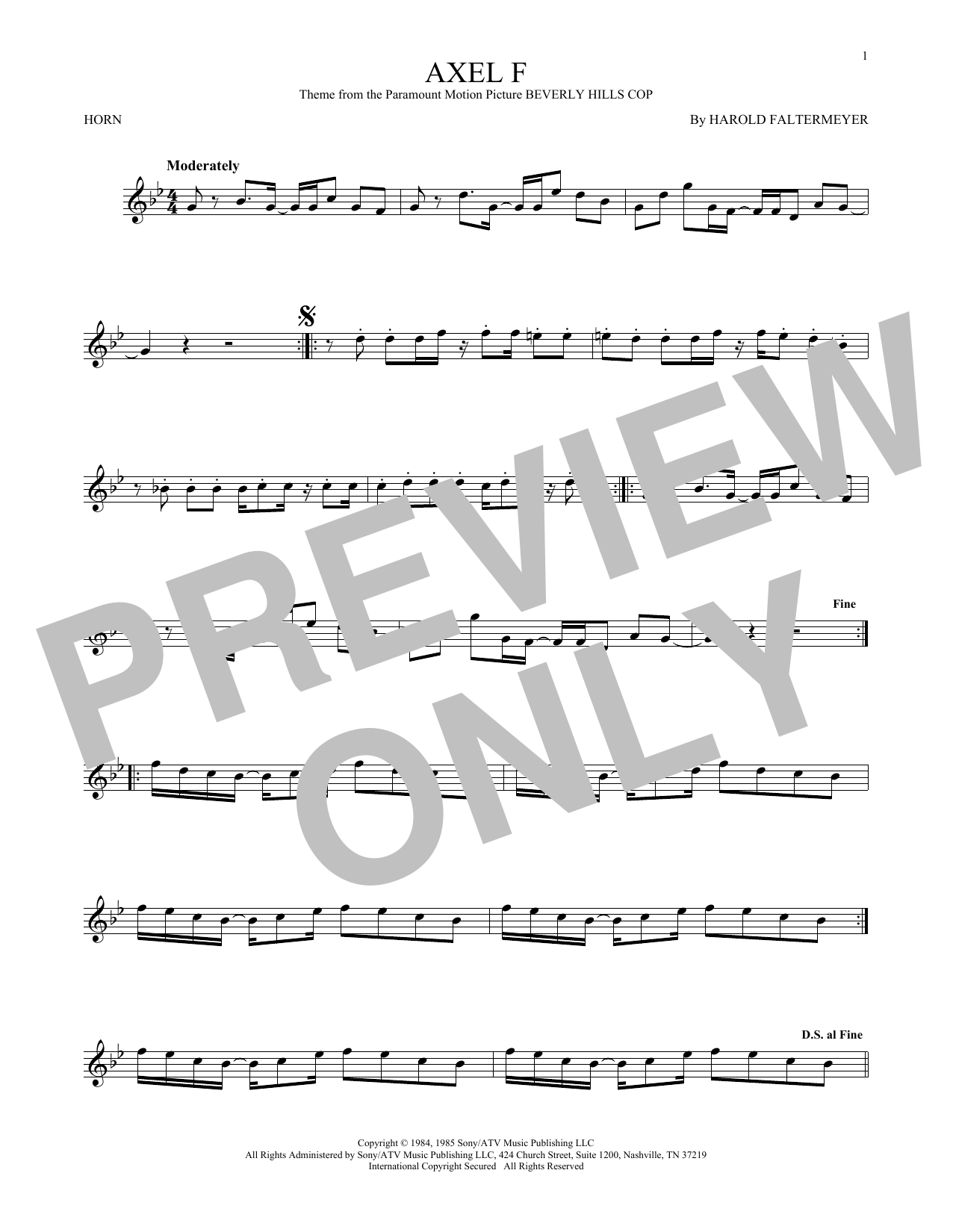 Product picture to:  Axel F - Harold Faltermeyer