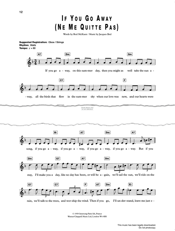 Produktgalerie: Seite 1 von 1 Ne Me Quitte Pas (If You Go Away), Shirley Bassey, Gesang, Keyboard