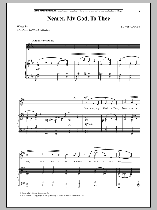 Produktgalerie: Seite 1 von 1 Nearer, My God, To Thee, Lewis Carey, Gesang, Klavier