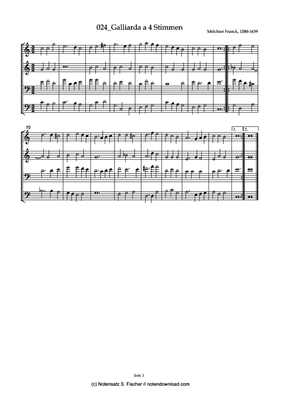 Product picture to: Galliarda a 4 StimmenMelchior Franck (1580-1639)
