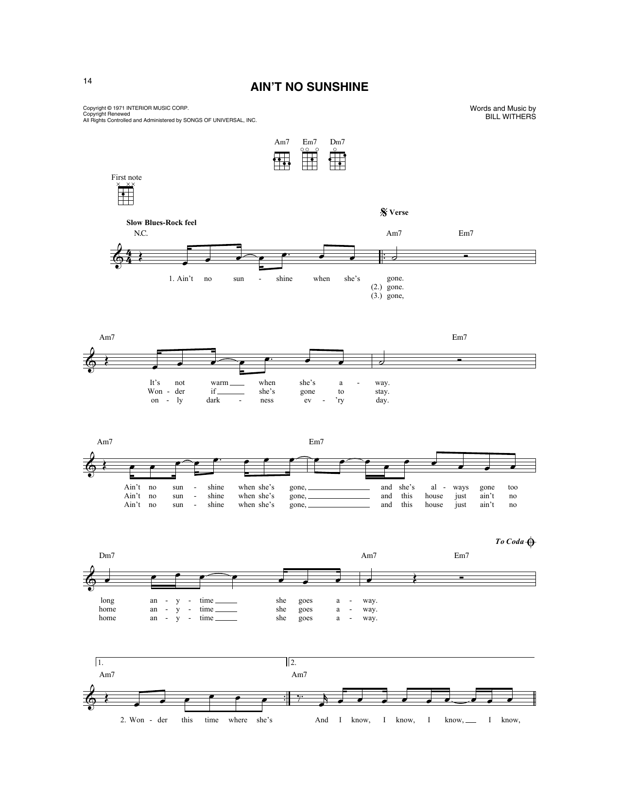 Produktbild zu: Ain't No Sunshine