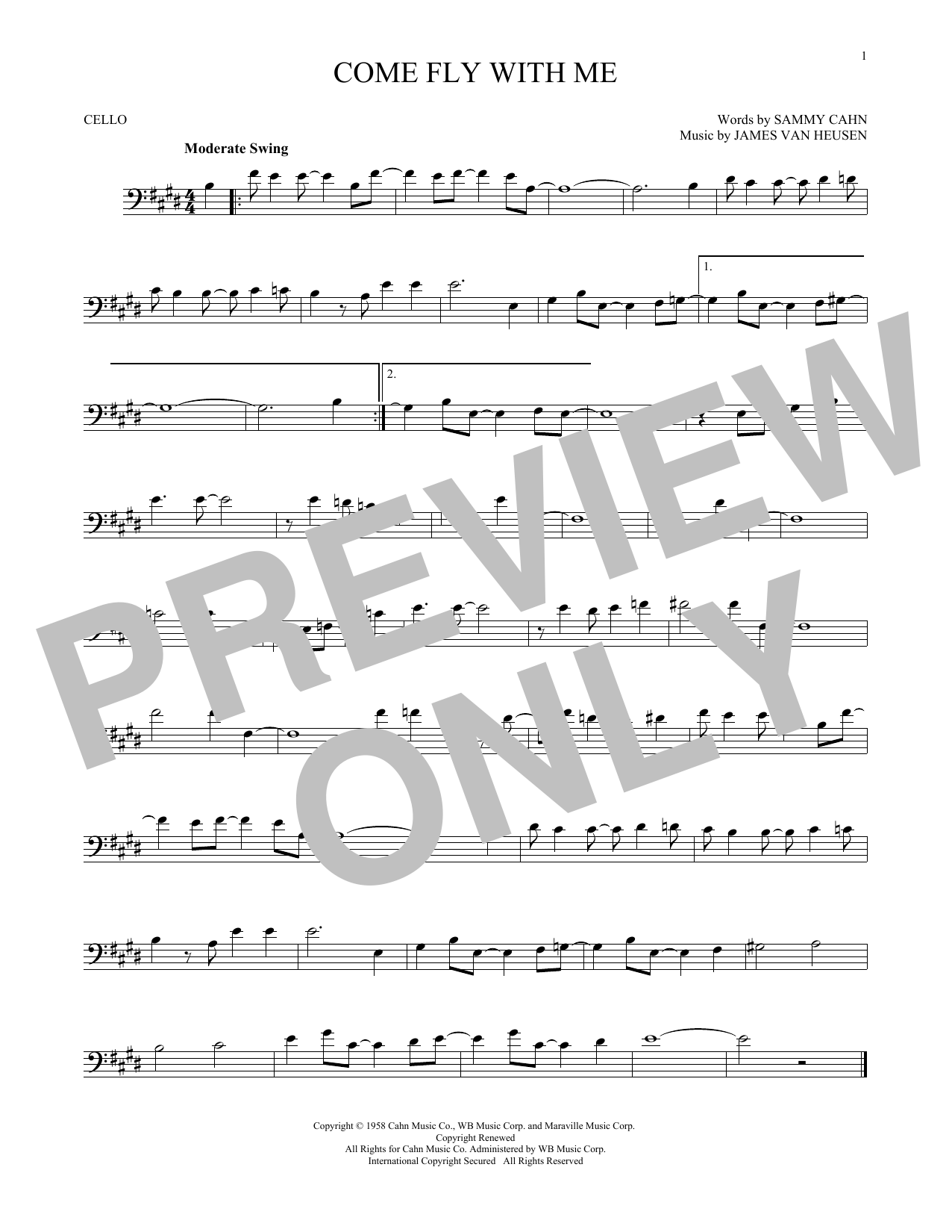 Produktgalerie: Seite 1 von 1 Come Fly With Me, Frank Sinatra, Violoncello