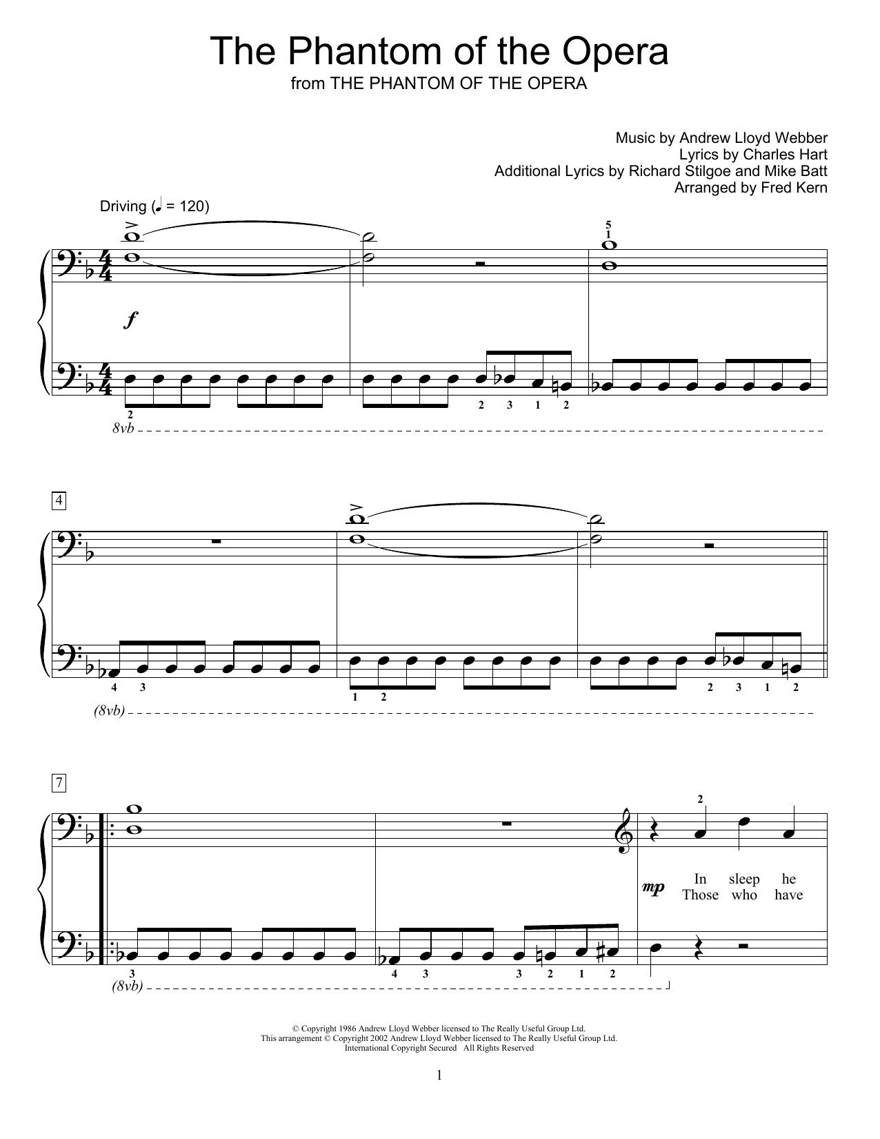 Product picture to: The Phantom Of The Opera (arr. Fred Kern)