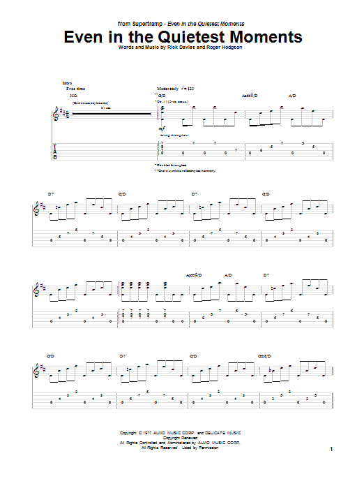 Product gallery: Page 1 of 1 Even In The Quietest Moments, Supertramp