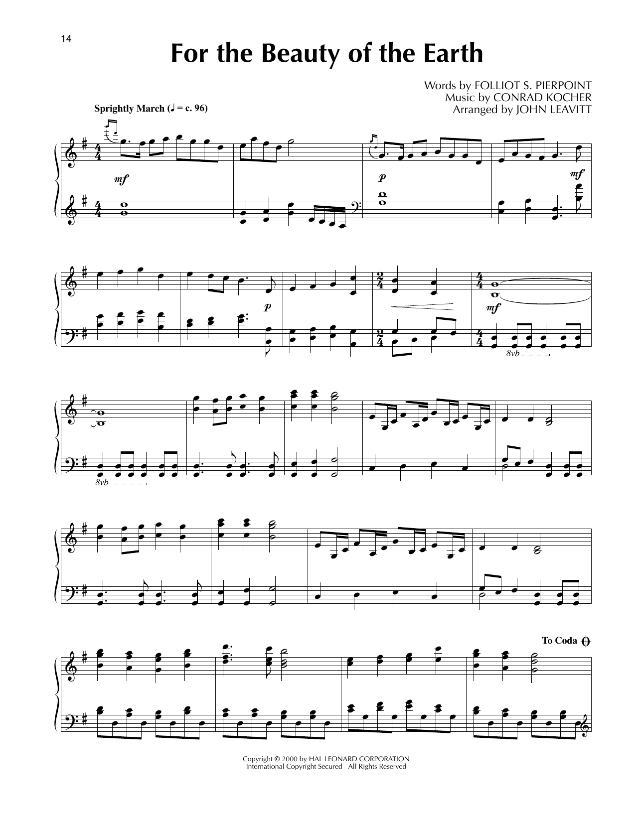 Product picture to: For The Beauty Of The Earth (arr. John Leavitt)