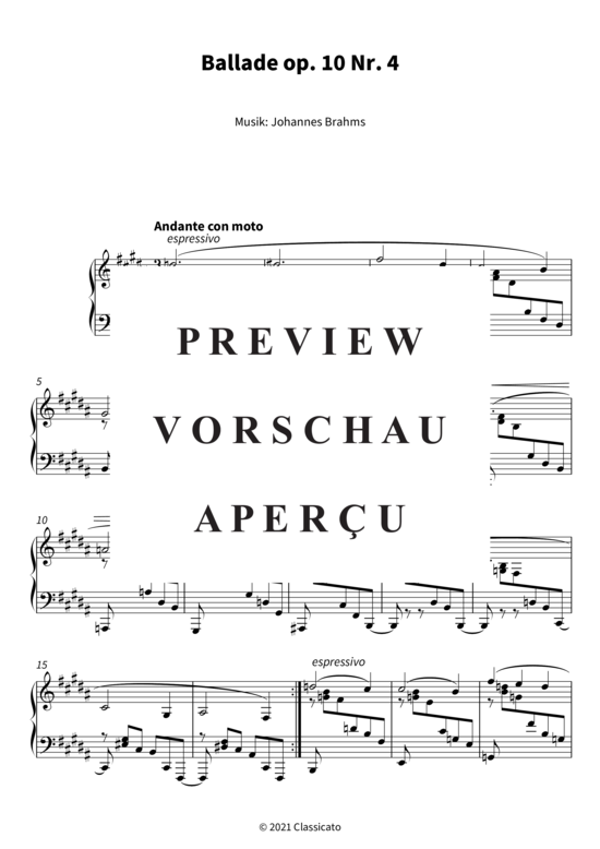Produktgalerie: Seite 4 von 12 Ballade op. 10 Nr. 4 , , Klavier Solo