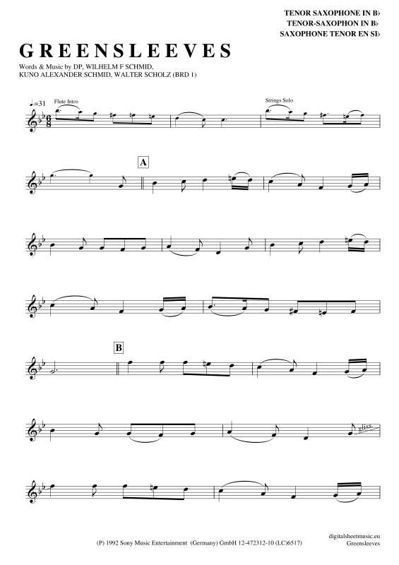 Product picture to: GreensleevesEdward Simoni