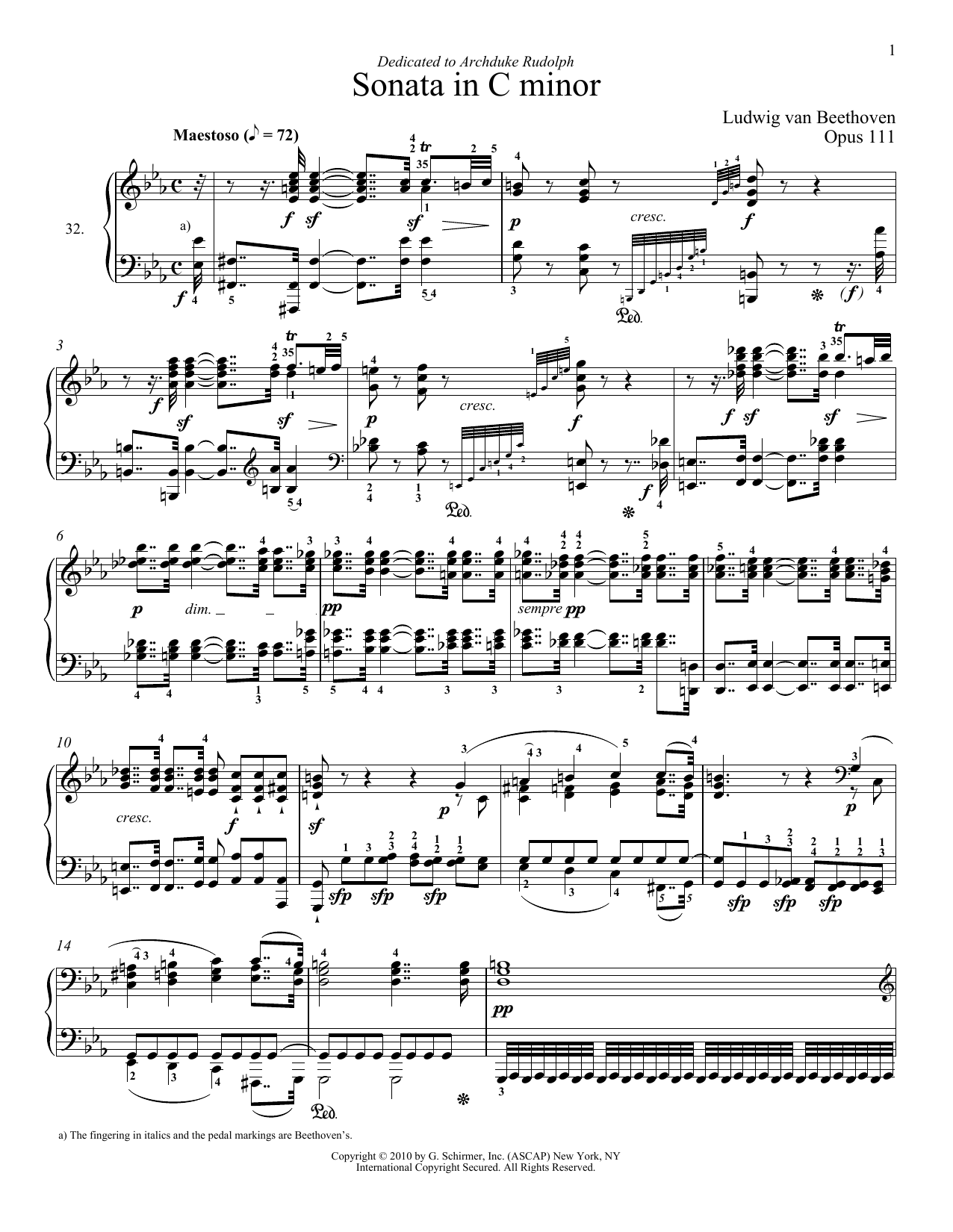Product gallery: Page 1 of 1 Piano Sonata No. 32 In C minor, Op. 111, Ludwig van Beethoven