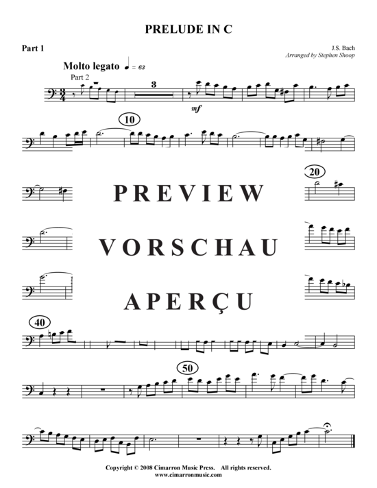 Product gallery: Page 5 of 12 Prelude in C , , (Tuba-Ensemble: Baritone/Pos+Tuba)