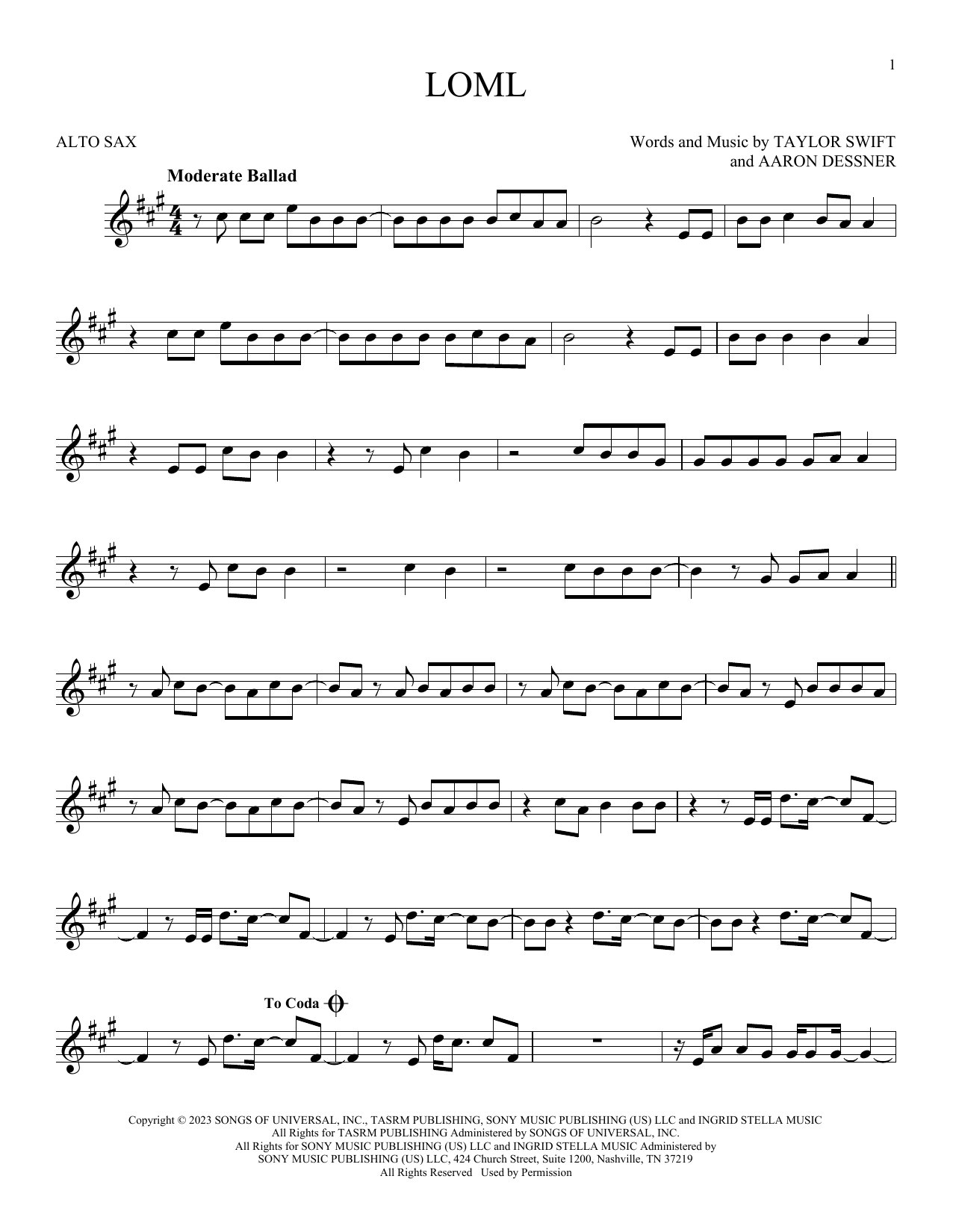 Product gallery: Page 1 of 1 Loml, Taylor Swift