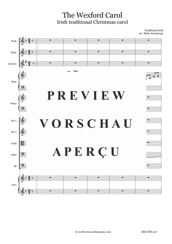 Produktgalerie: Seite 4 von 11 The Wexford Carol, , Frauenchor und kleines Orchester Partitur und Stimmen - Chorpartitur und Klavier opt.
