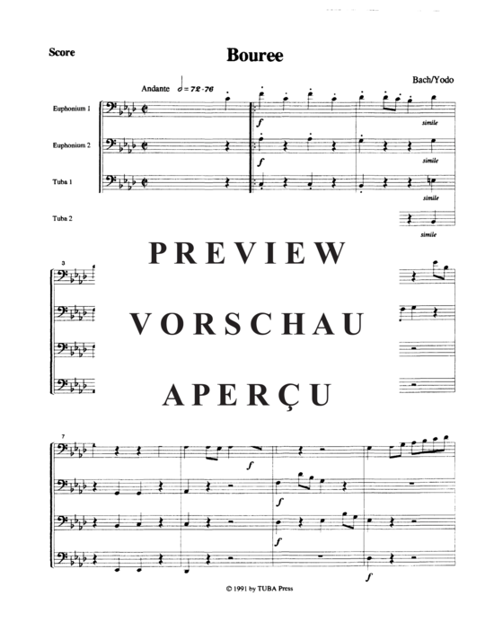 Product gallery: Page 6 of 19 Sarabande and Bouree , , (Tuba Quartett EETT)