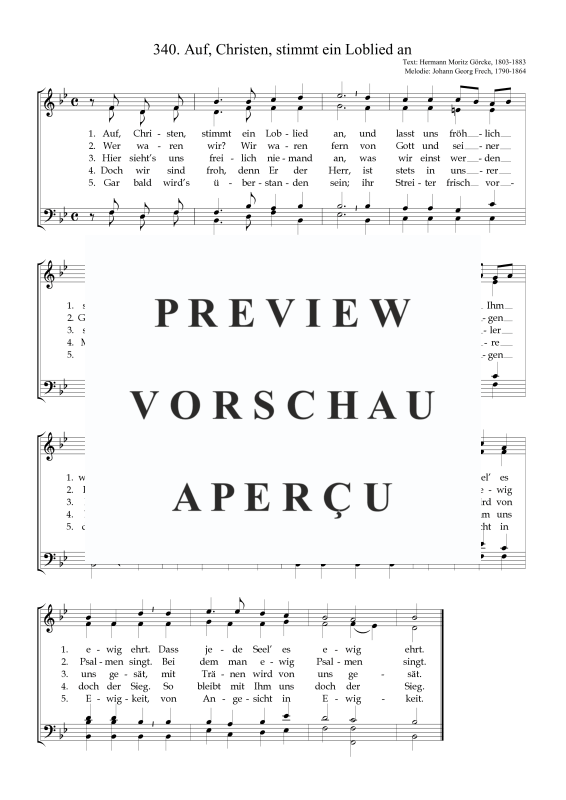 Produktbild zu: Auf, Christen, stimmt ein Loblied anJohann Georg Frech