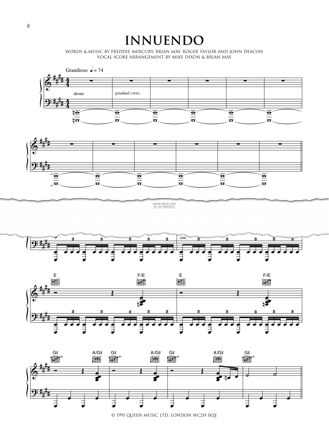 Produktgalerie: Seite 1 von 1 Innuendo (from We Will Rock You), We Will Rock You Cast, Gesang, Gitarre, Klavier