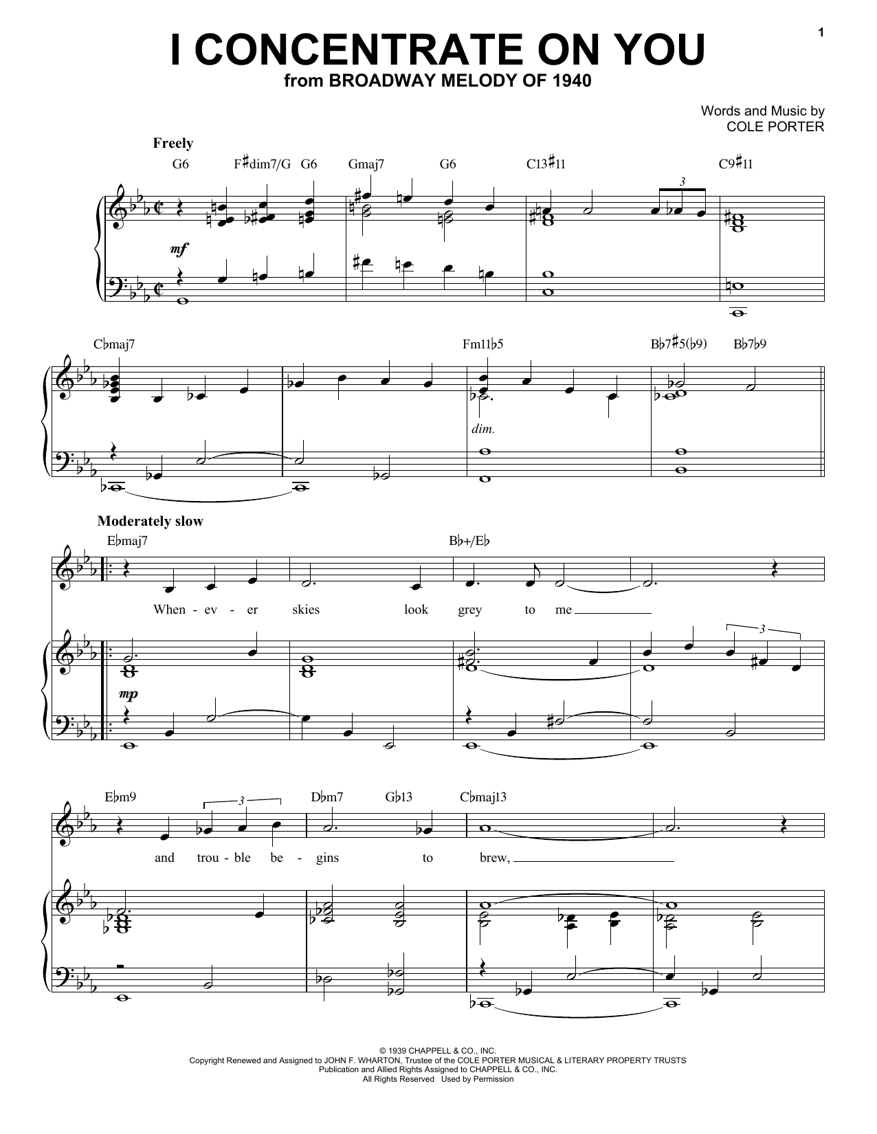Product picture to: I Concentrate On You [Jazz version] (from Broadway Melody Of 1940) (arr. Brent Edstrom)